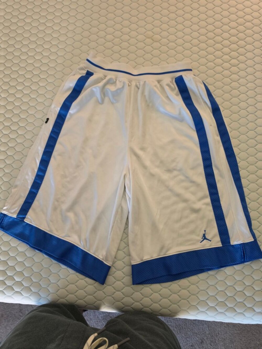 Air Jordan Basketball Shorts White Royal Blue Men's L